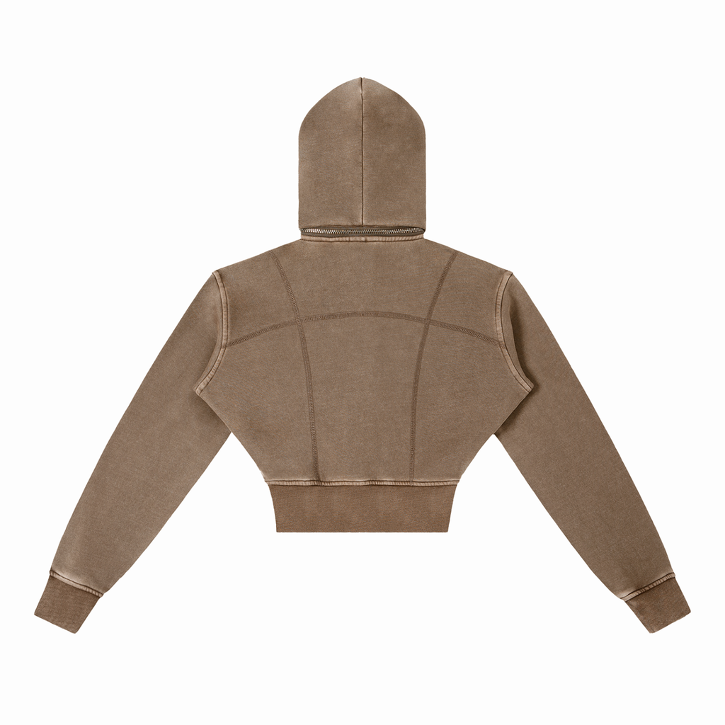 Vintage Zip Crop Hoodie