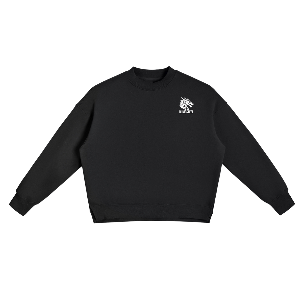 Side-Slit Oversized Crewneck