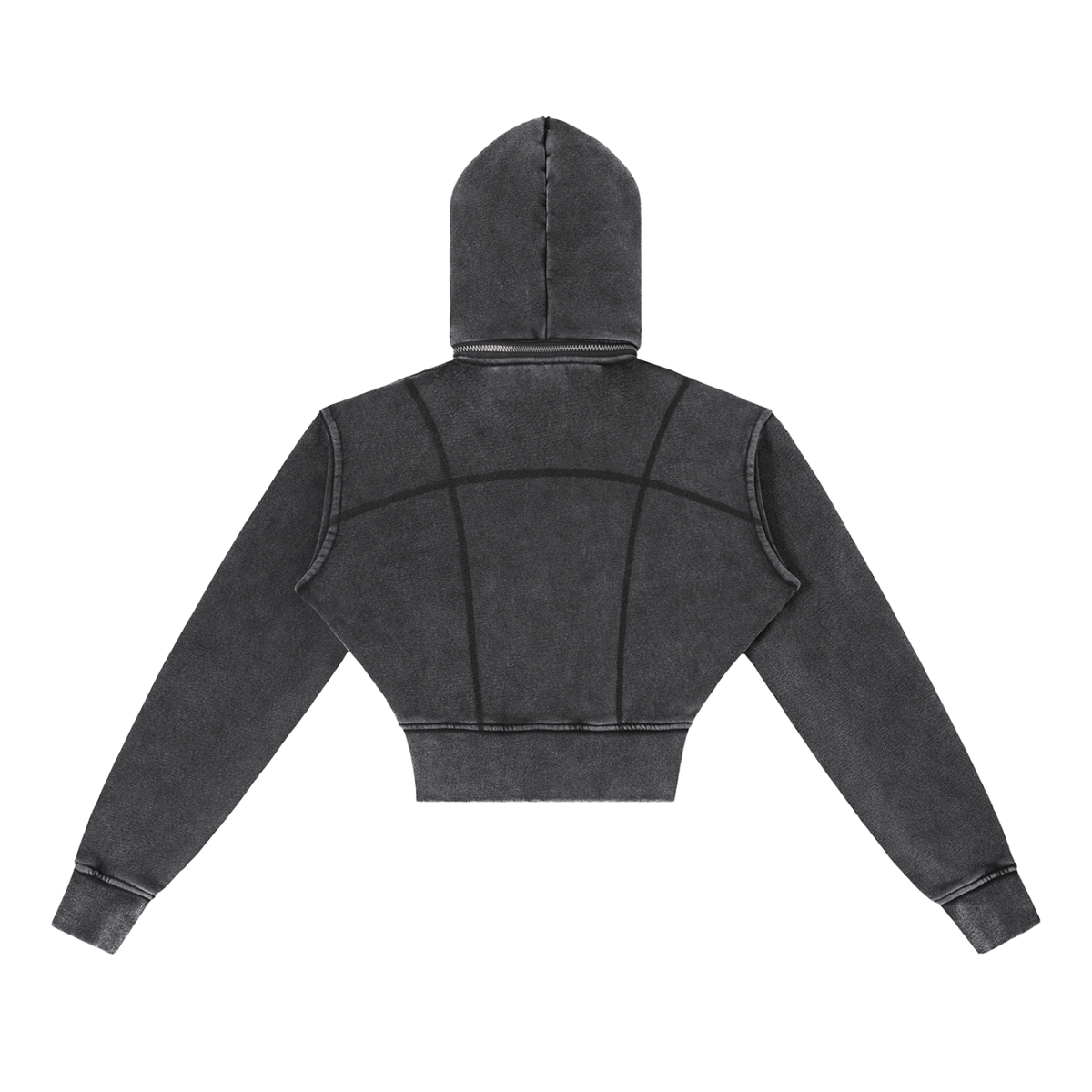 Vintage Zip Crop Hoodie