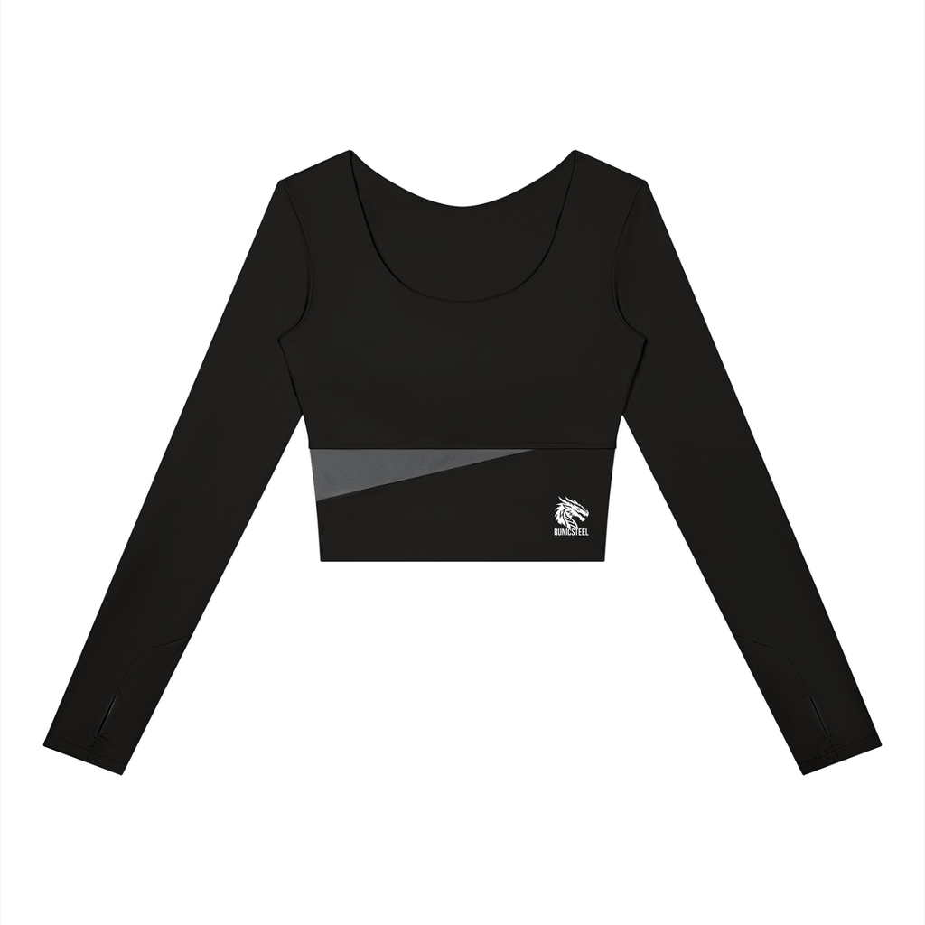 Contour Lined Long Sleeve Crop